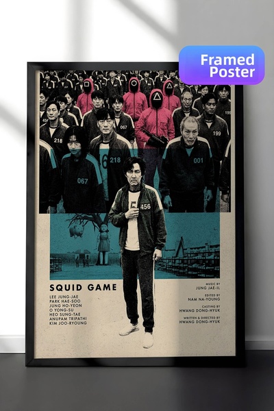Postifull Αφίσα Squid Game με μαύρο πλαίσιο, Πίνακας κινηματογράφου και τηλεο...