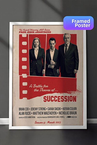 Postifull Αφίσα Succession με λευκό πλαίσιο, Πίνακας Κινηματογράφου και Τηλεο...