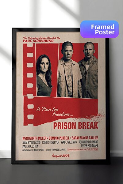 Postifull Αφίσα Prison Break με μαύρο πλαίσιο, Πίνακας Κινηματογράφου και Τηλ...