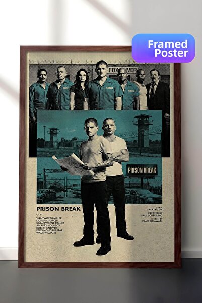 Postifull Αφίσα Prison Break με καφέ πλαίσιο, Πίνακας κινηματογράφου και τηλε...
