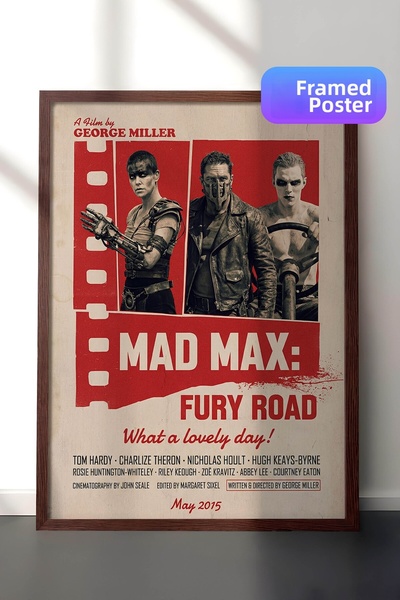 Postifull Αφίσα Mad Max Fury Road με καφέ πλαίσιο, Πίνακας κινηματογράφου και...