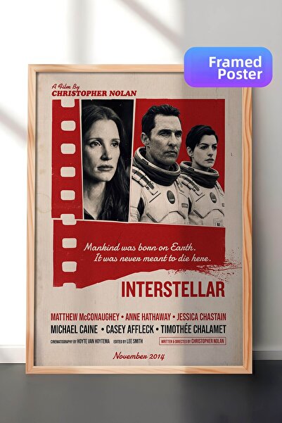 Postifull Αφίσα με ξύλινο πλαίσιο Interstellar, Πίνακας Κινηματογράφου και Τη...