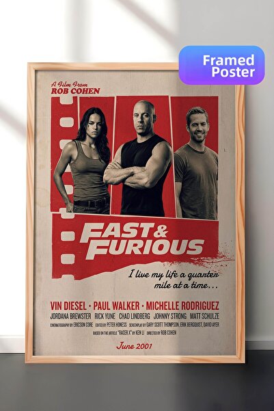 Postifull Αφίσα Fast & Furious με ξύλινο πλαίσιο, Πίνακας Κινηματογράφου και ...
