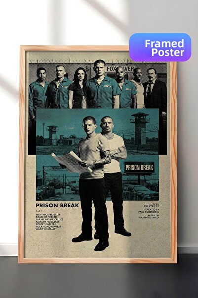 Postifull Αφίσα με ξύλινο πλαίσιο Prison Break, Πίνακας Κινηματογράφου και Τη...