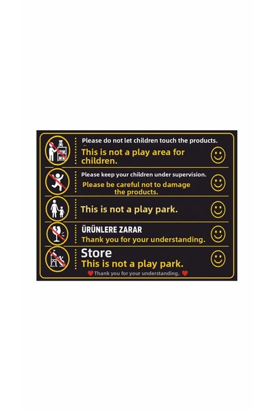 Gokco Workplace Shop Store Children Warning Sign