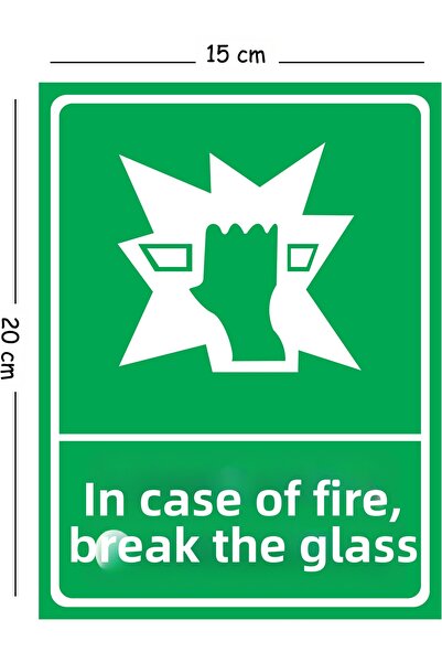 Mayeka Metal Break Glass in Case of Fire 15X20 cm Warning Work Safety Sign