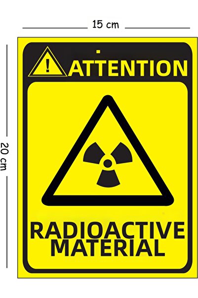 Mayeka Metal Attention Radioactive Substance 15X20 cm Warning Occupational Sa...