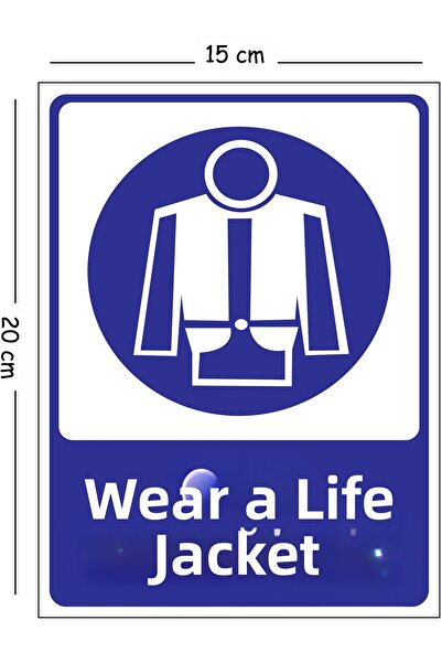 Mayeka Metal Wear Life Jacket 15X20 cm Warning Work Safety Sign