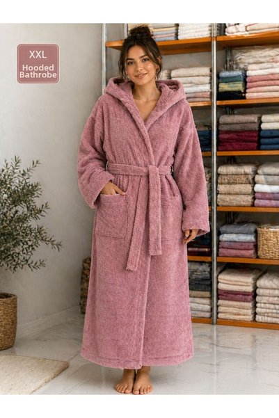 MADAMİN HOME روب استحمام بغطاء للرأس جاف وخفيف الوزن