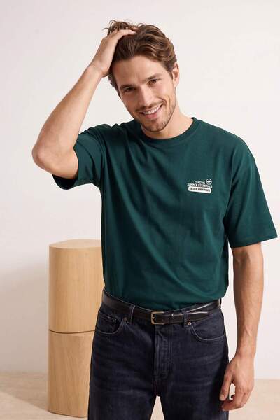 Trendyol Collection Tricou verde smarald, supradimensionat/cu croială largă, ...