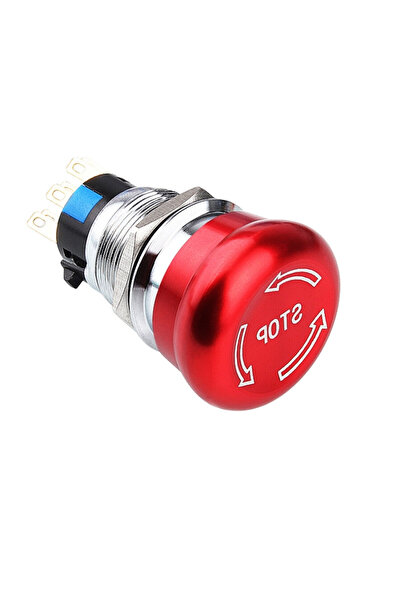 WDELE 19M-Q1 19mm Metal Acil Stop Butonu 2NO+2NC - Logolu