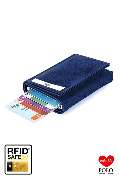POLOGRAND London Γνήσιο πορτοφόλι Unisex με αυτόματο μηχανισμό με θήκη για κά...