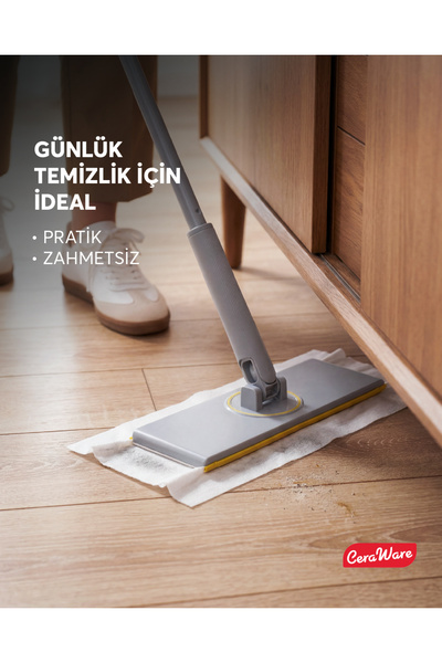 Ceraware Home Care Pratica Click Mop Set El Değmeden Bez Tak Çıkar Kullan At ve Tüm Bezlerle Uyumlu