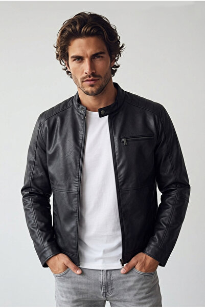 Jack & Jones JJEDYLAN PU BIKER ΜΠΥΡΑ NOOS