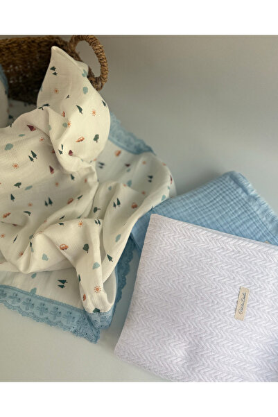 Petite Étoile Organik 3lü set Müslin Örtü ve Pike