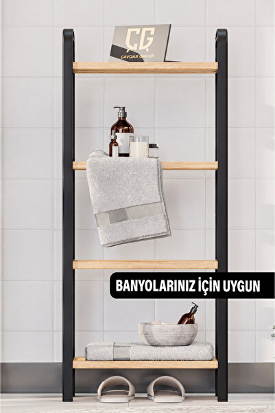 Çavdar Group Fifty Banyo Düzenleyici Lüks 40 Cm Mutfak Rafı Banyo Dolabı Çok Amaçlı Dolap 4 Katlı Düzenleyici