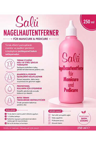Tırnak Eti Çıkarıcı 250 ml | Profesyonel Kütikül Remover | Hızlı Etki Manikür Pedikür Bakım Solüsyonu