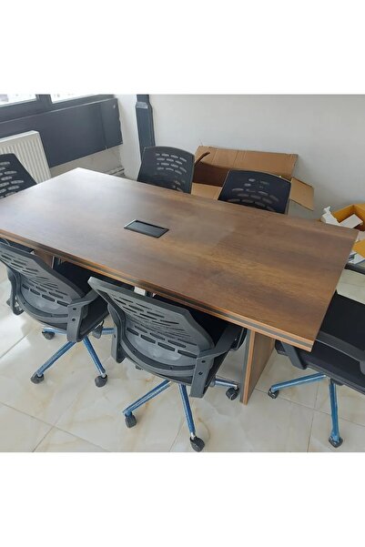 ENG OFİS MOBİLYALARI 200x90 PRİZ MODÜLLÜ EKO TOPLANTI MASASI 6 FİLELİ KOLTUK ...
