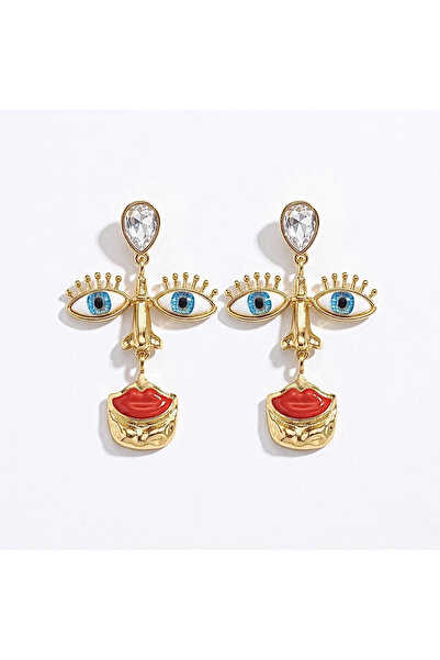 h&b design jewel Steel Face Detail Design Earrings