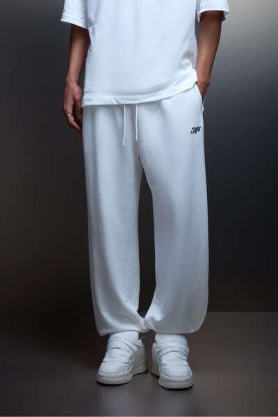 Slatra Trening pentru bărbați Ecru basic pantaloni jogger