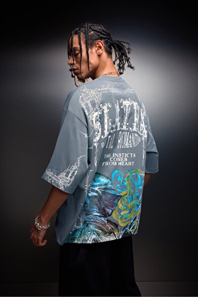 Slatra Tricou pentru bărbați Smoked Brutal Romaticism cu imprimeu supradimens...