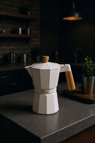 Taşev Bambum Garen Moka Pot 9 Fincan Bej