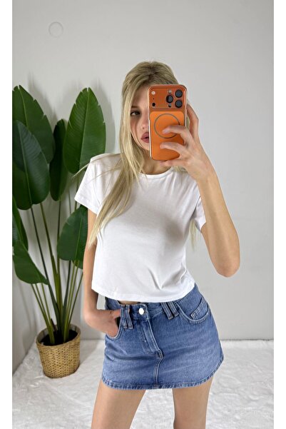 Bella Vita Fashion Yüksek Bel Açık Mavi Mini Jean Etek – Fit Kalıp Günlük & Şık