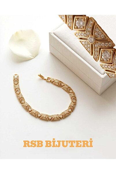 RSB Bijuteri XUPINGG Bileklik Orıgınal Damga Altın Kaplama Zirkon Taş + Hediy...