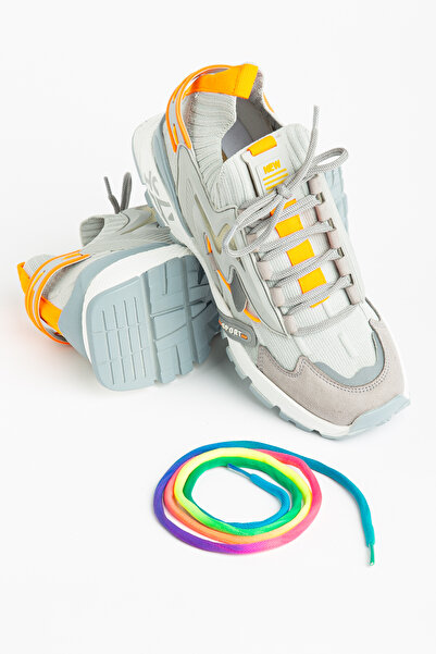 SNİCKER Pantofi sport gri pentru femei, din material textil, cu șireturi, Vigor