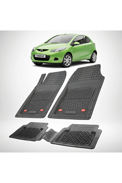 TEAMCAR Covorașe auto tip tavă compatibile cu Mazda 2 II (2007–2014), negre, ...