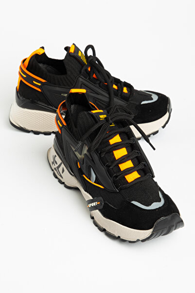 SNİCKER Pantofi sport negri din material textil cu șireturi pentru femei Vigor