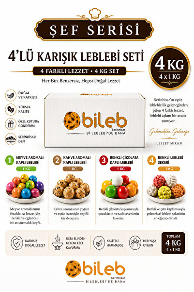 bileb serinhisar bi leblebi'de bana 4’lü Karışık Leblebi Seti 4 KG (4x1 KG) A...