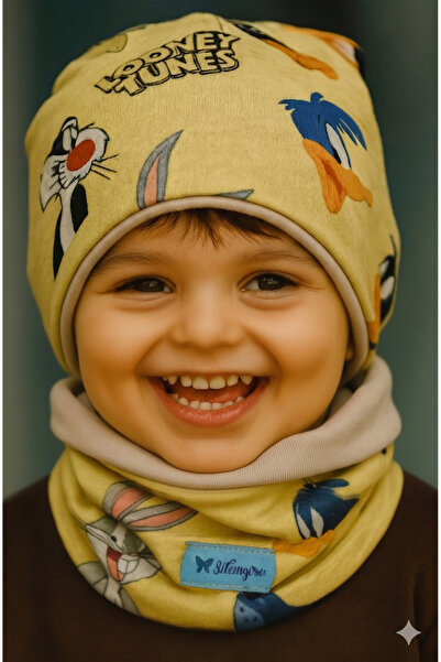 bitangosu Double-Sided Children's Beanie and Scarf Set 0-2 Years — Vibrant Ca...