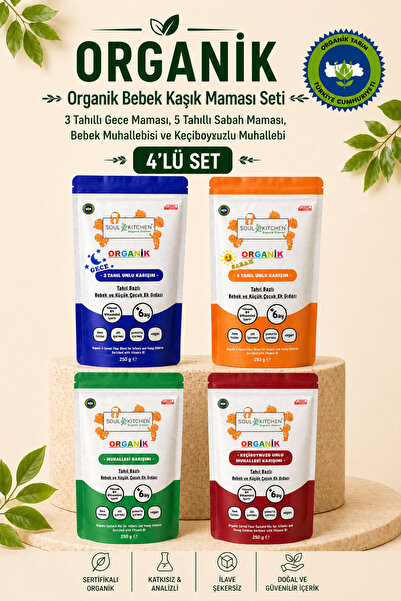 Soul Kitchen Organik Ürünler Organik Sertifikalı Bebek Kaşık Maması Tahıl Baz...