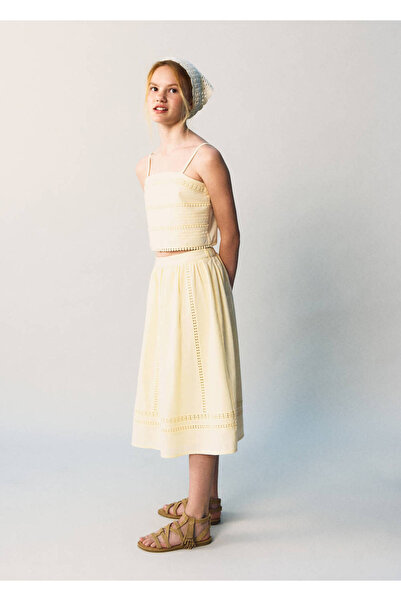 MANGO Kids İşleme detaylı crop bluz
