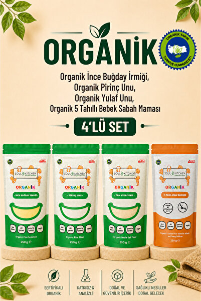 Soul Kitchen Organik Ürünler Organik Sertifikalı Bebek Sabah Maması İrmik Pir...