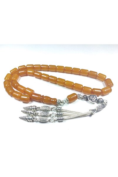 İskeçe Tesbih Silver Plated Conditioning Wonder Clamping Amber Certified 4151