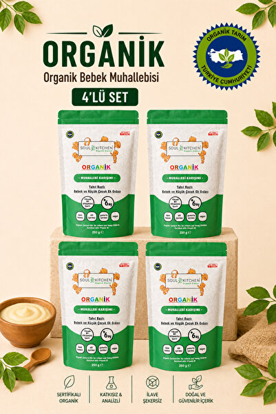 Soul Kitchen Organik Ürünler (4'LÜ SET) - B1 Vitaminli Organik Muhallebi Karı...