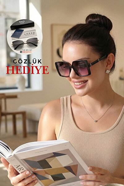 Lozzo نظارات شمسية نسائية على شكل فراشة بحماية UV400 مع إكسسوارات فضية 23066 ...