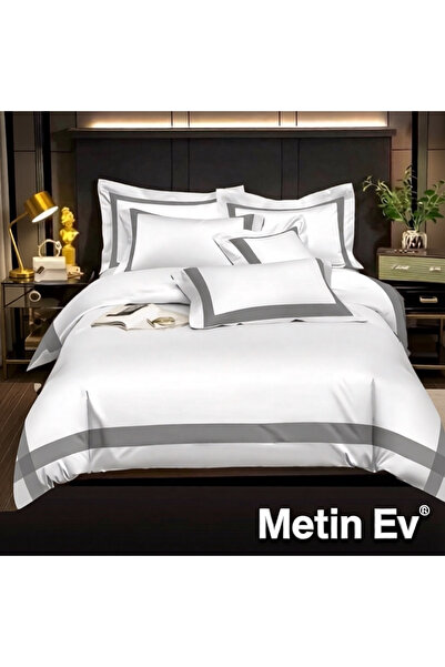 METİNEV 100% Cotton Satin 6 Piece Double Premium Duvet Cover Set