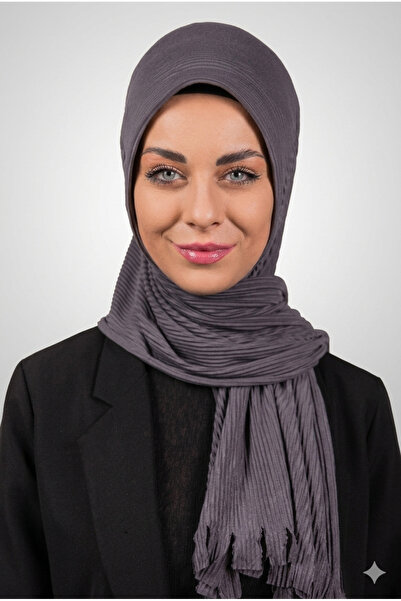 Şalcenneti.com Βιολογικό καπνιστό χρώμα Πρακτικό πλισέ σάλι - Μοντέλο με έτοι...