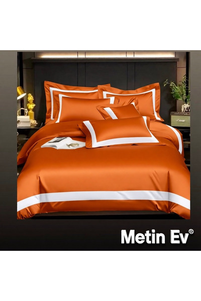 METİNEV 100% Cotton Satin 6 Piece King Size Premium Duvet Cover Set