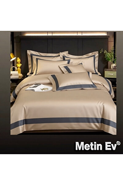 METİNEV 100% Cotton Satin 6 Piece King Size Premium Duvet Cover Set