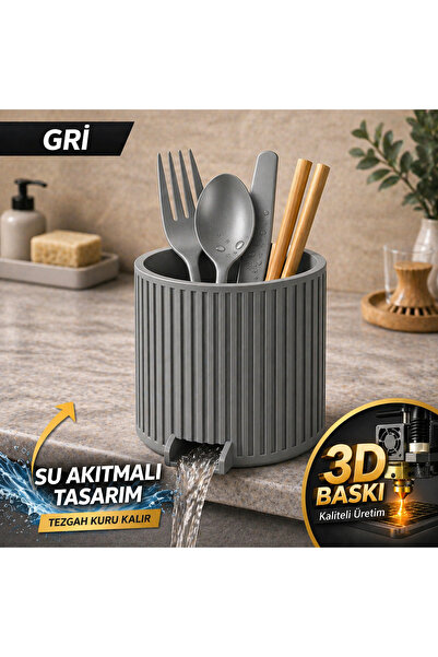 HIZARCIOĞLU İÇ VE DIŞ TİCARET Su Akıtmalı Mutfak Kaşıklık – 3D Baskı Tezgah K...