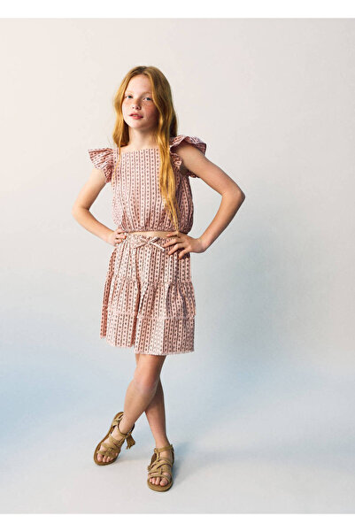 MANGO Kids Volanlı desenli bluz