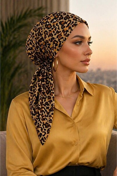 Aişe tesettür Vizon Leopar Eşarp Bone