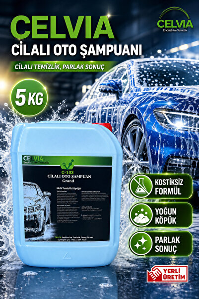 CELVIA Temizlik Oto Şampuan %70 Cilalı Kostiksiz C-103 Grand 5 Kg Normal yıka...