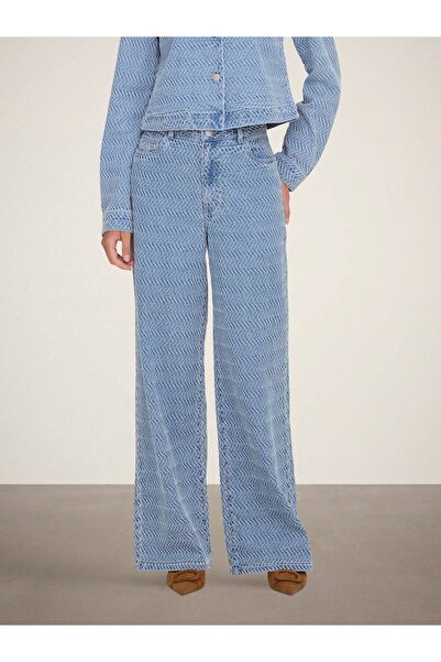 JDY Jeans mit weitem Bein JDYNICO Hohe Taille Weiter Beinschnitt Jeans