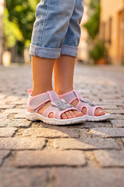GEZER Καθημερινά σανδάλια για κορίτσια με ρυθμιζόμενο κορδόνι με βέλκρο από P...