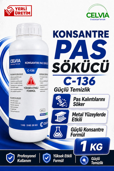 CELVIA Temizlik Pas Sökücü Konsantre kuvvetli C-136 1 Kg